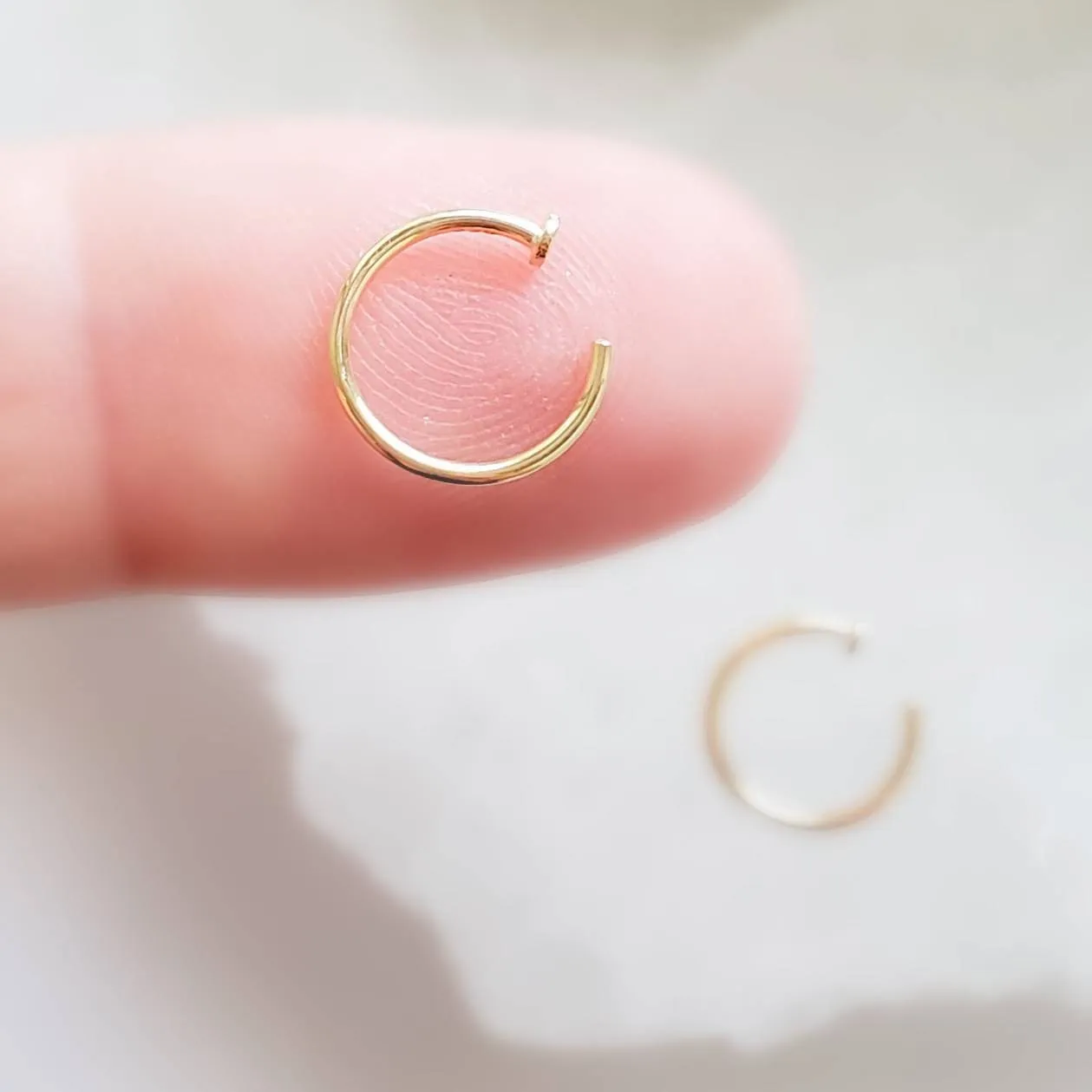 14k Gold Dot Hug Hoops