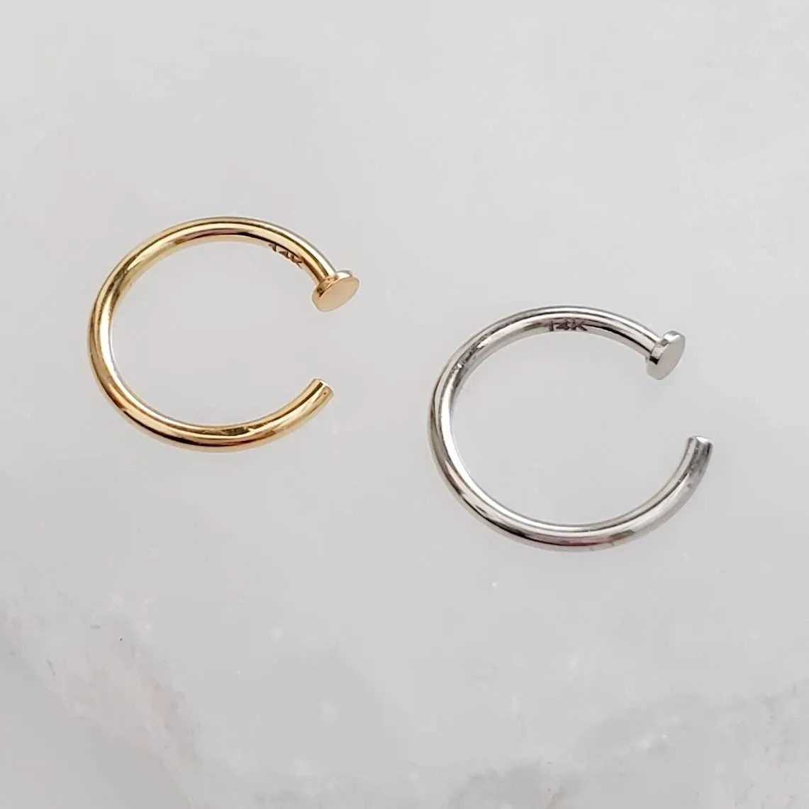 14k Gold Dot Hug Hoops