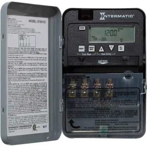 30 Amp 120-277V 24-Hour Surface Mount Electronic Timer Switch 1-Circuit SPST Gray