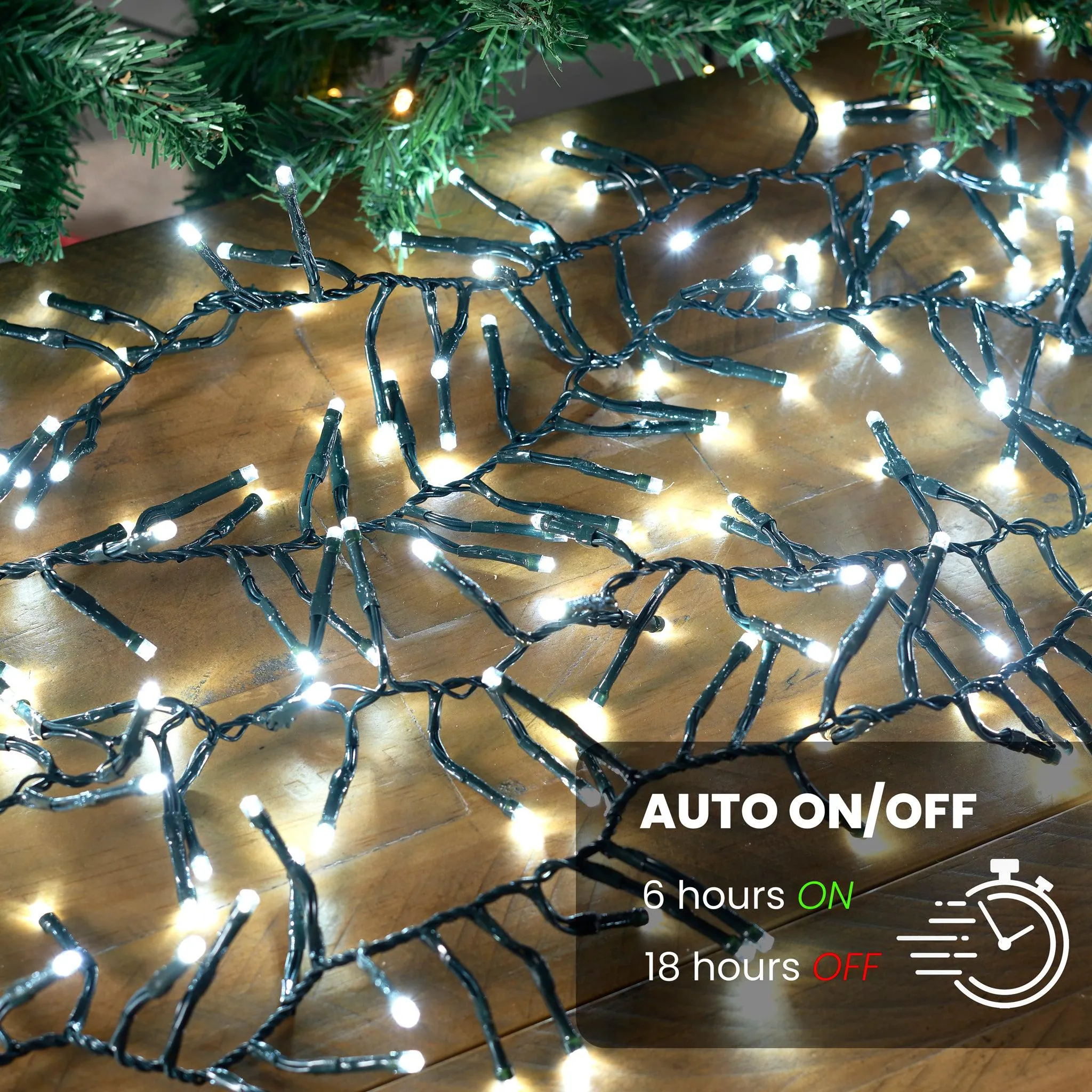 480 LED Cluster Lights Indoor/Outdoor - Cold White - 6m