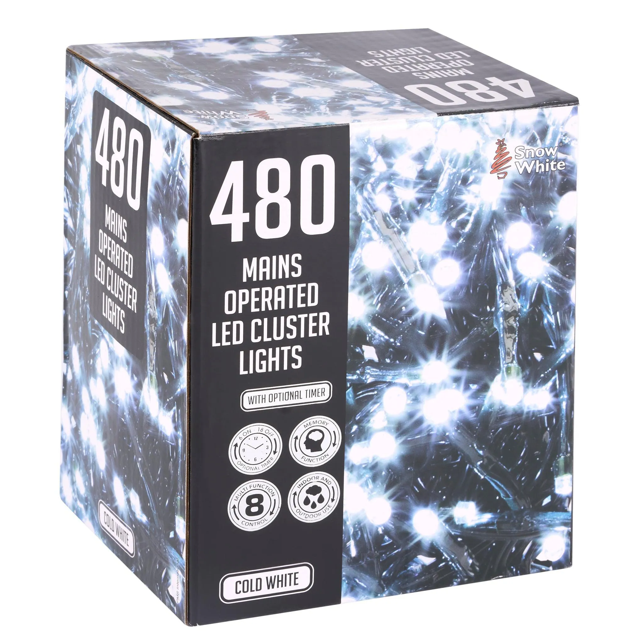 480 LED Cluster Lights Indoor/Outdoor - Cold White - 6m