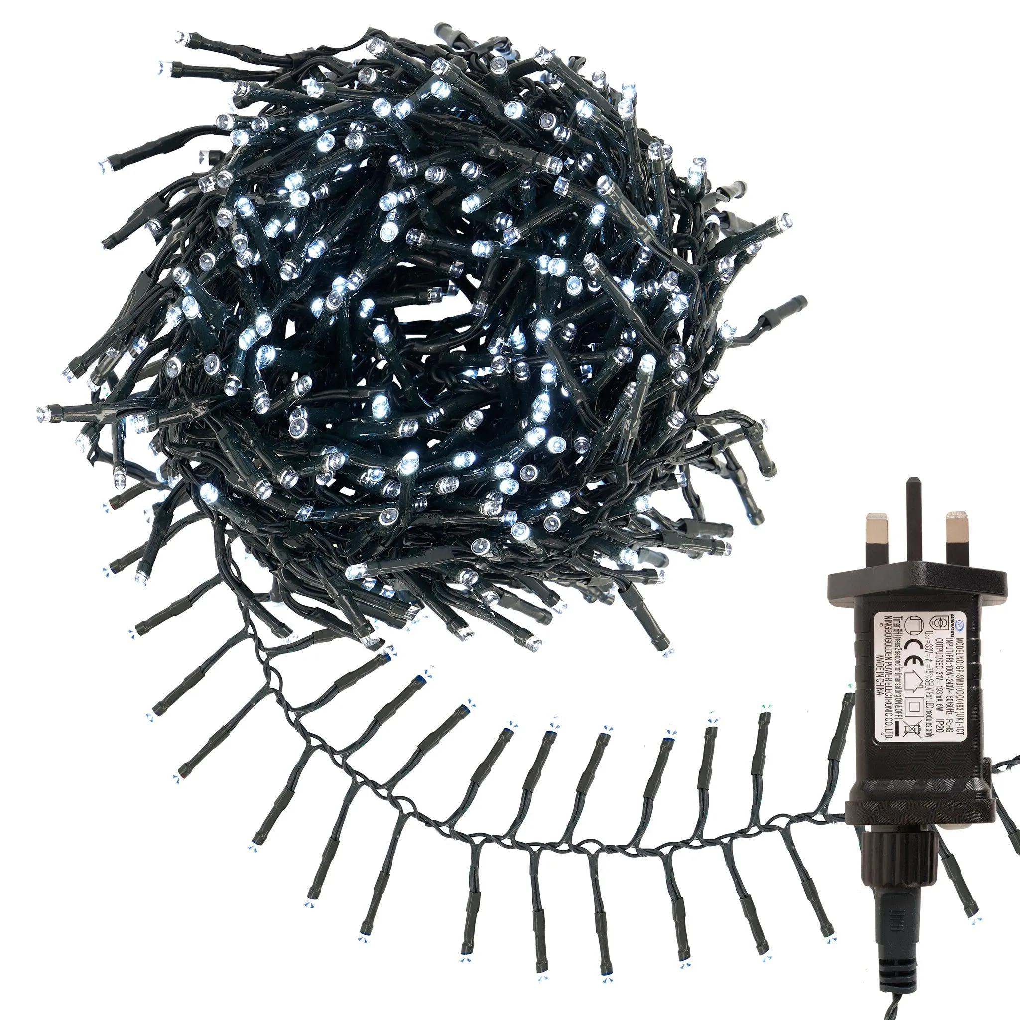 480 LED Cluster Lights Indoor/Outdoor - Cold White - 6m