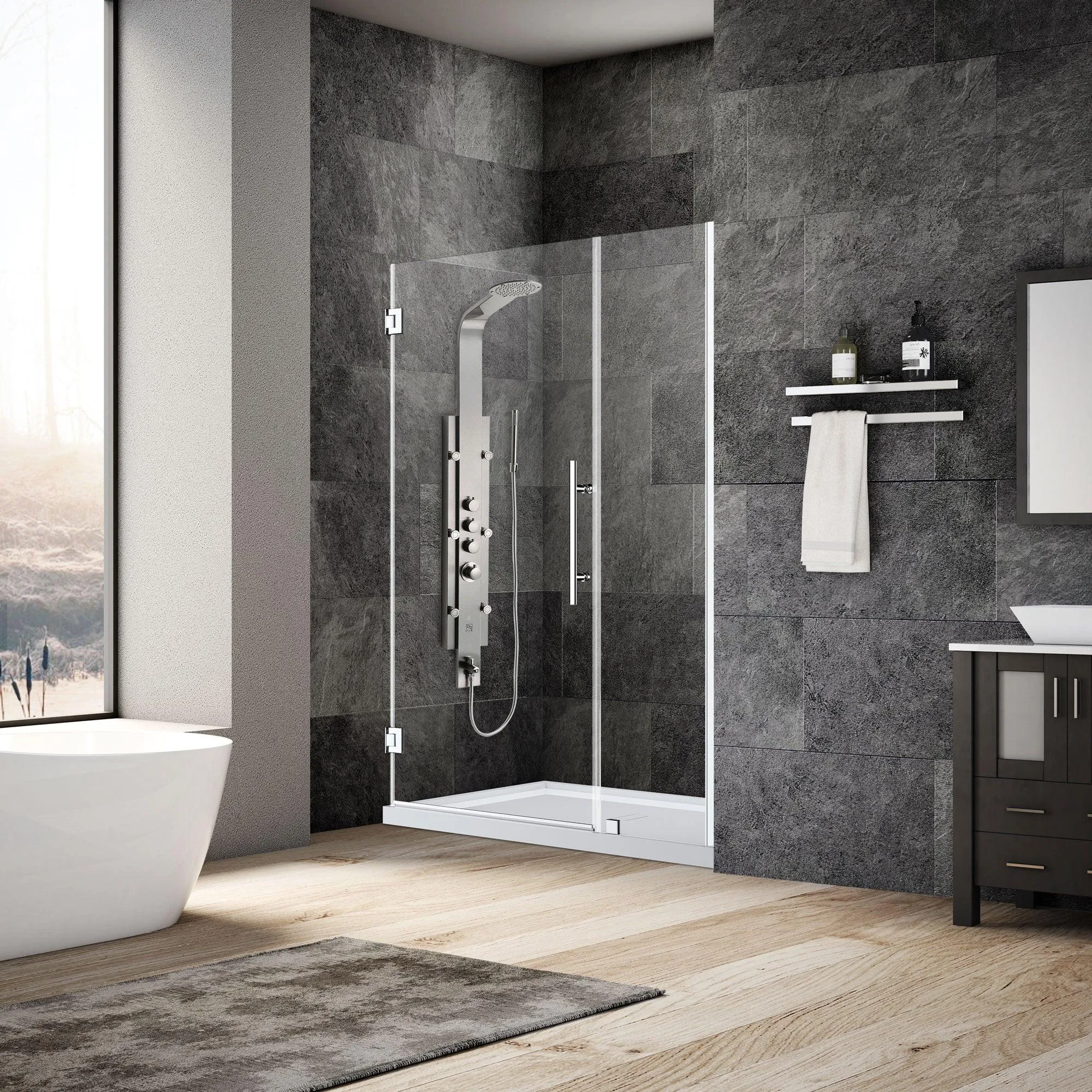 54-55 W x 72 H  Swing-Out Shower Door ULTRA-E Chrome