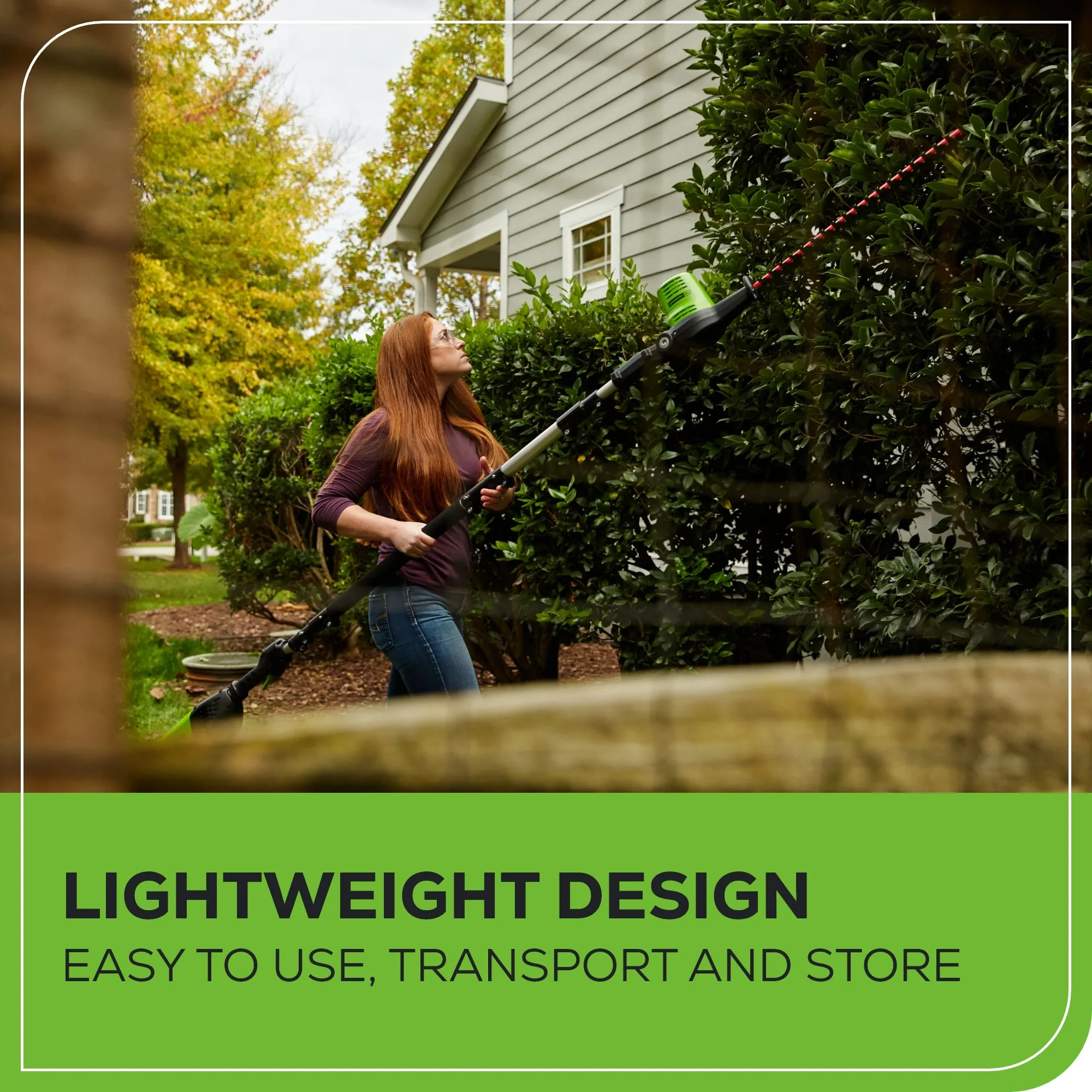 80V 20" Cordless Battery Pole Hedge Trimmer w/ 2.0Ah Battery & Charger