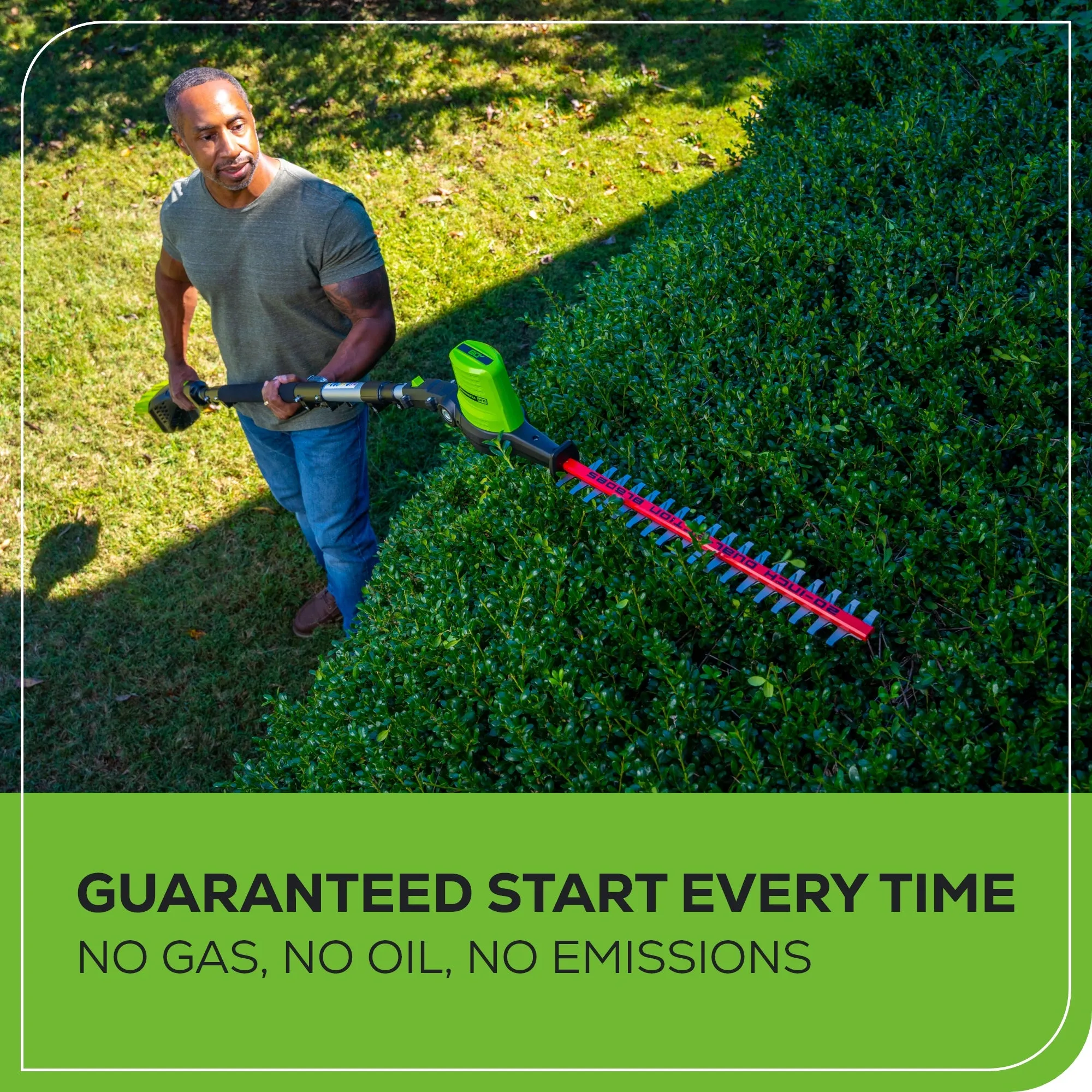80V 20" Cordless Battery Pole Hedge Trimmer w/ 2.0Ah Battery & Charger
