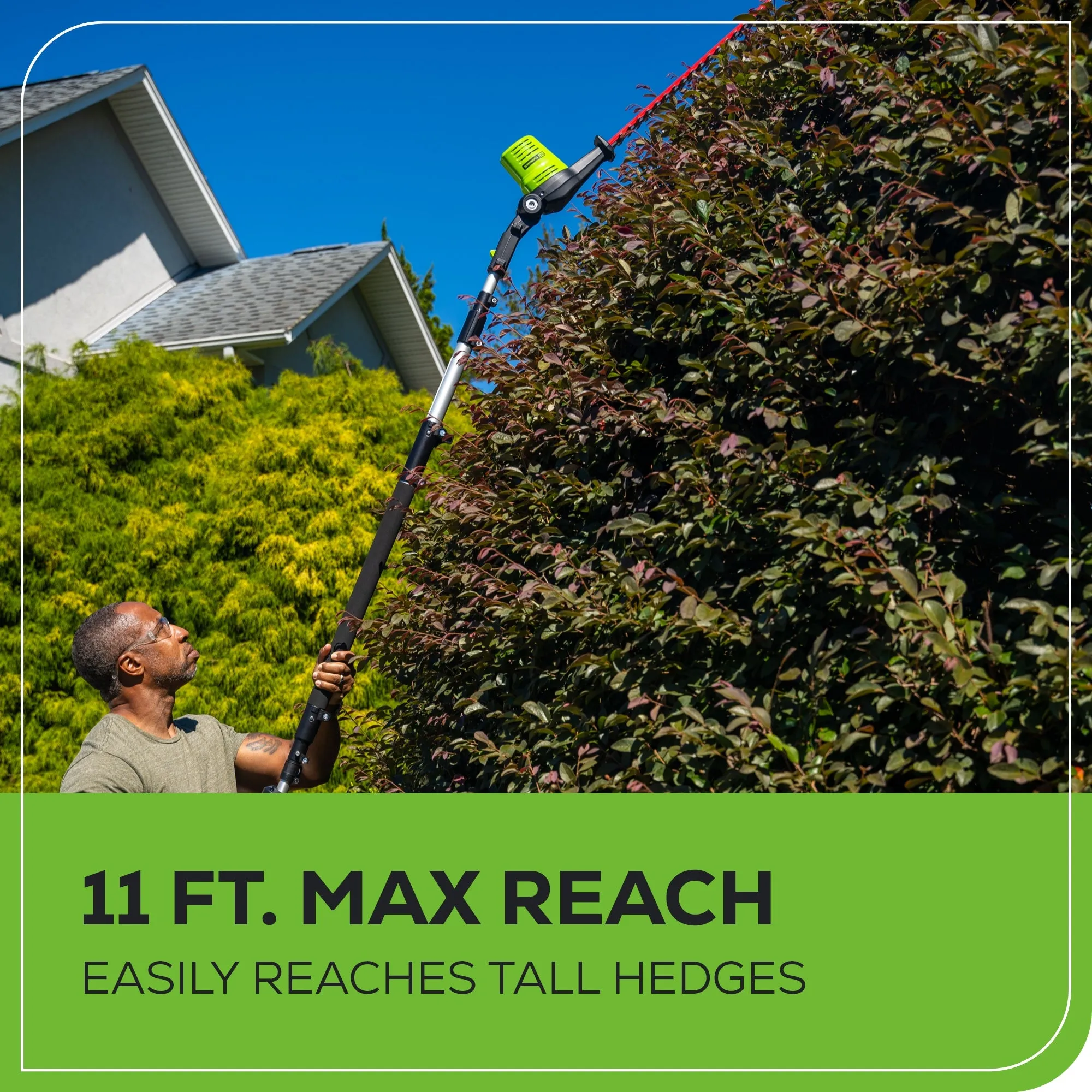 80V 20" Cordless Battery Pole Hedge Trimmer w/ 2.0Ah Battery & Charger