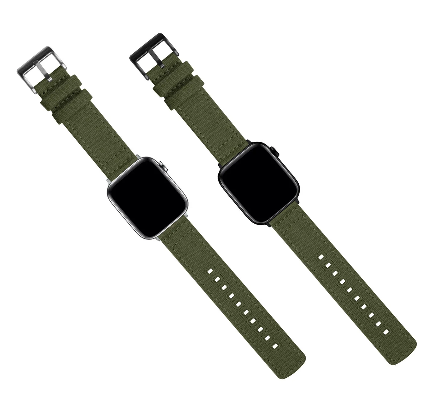 Apple Watch Canvas Army Green Watch Band by Barton Watch Bands