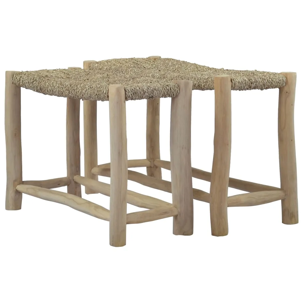 Benches 2 pcs Brown Seagrass