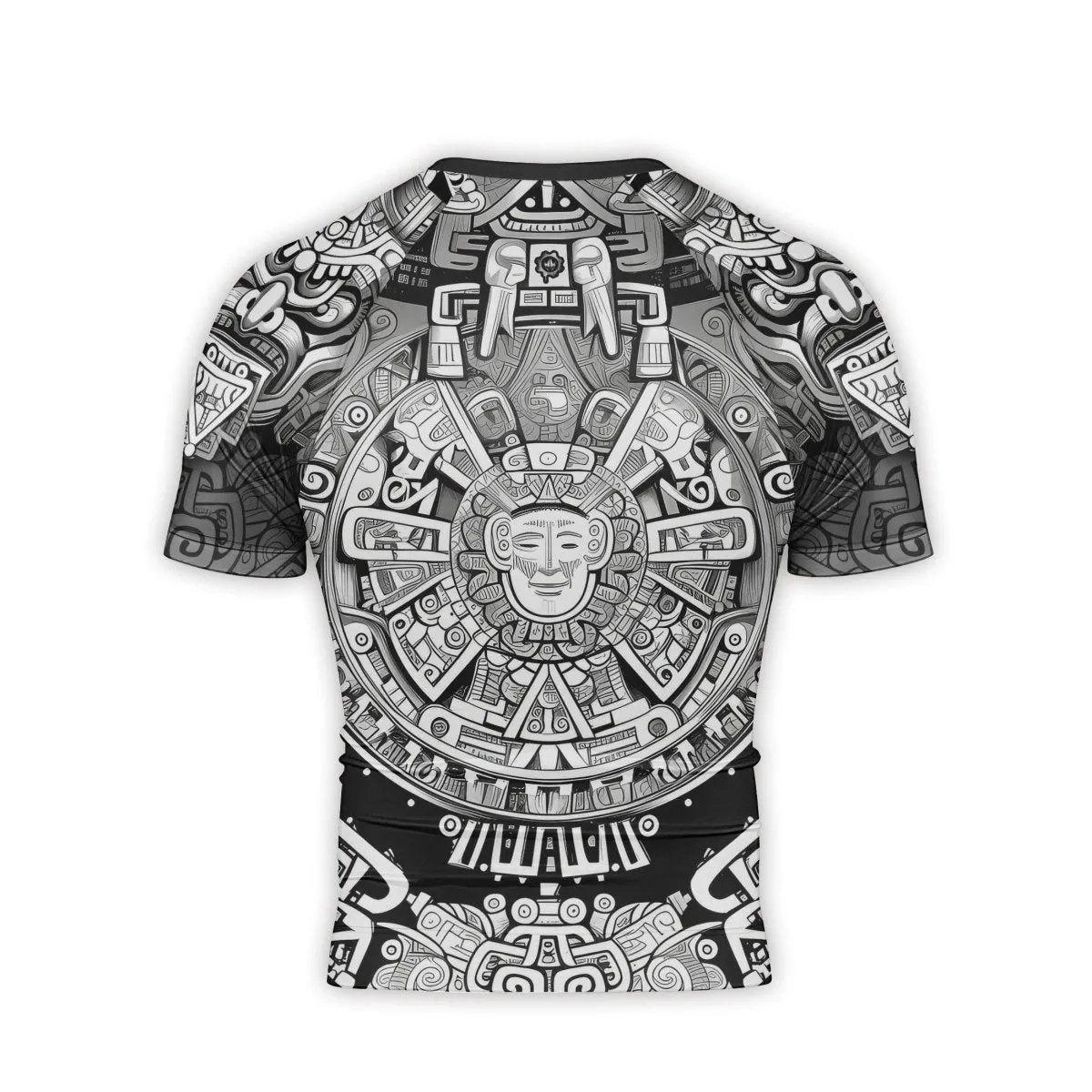 Brave Aztec Warrior Men's Short Sleeve Rash Guard