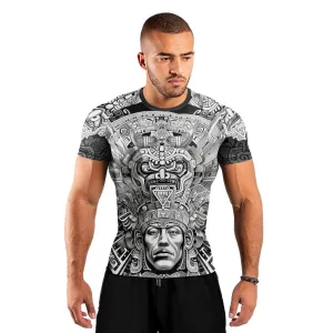 Brave Aztec Warrior Men's Short Sleeve Rash Guard
