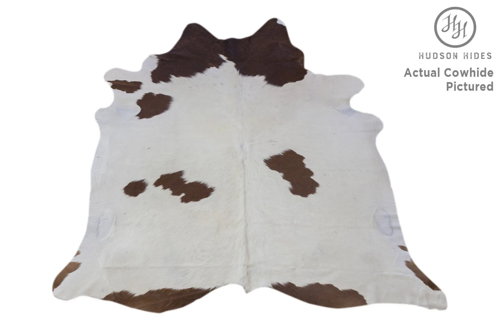 Brown and White X-Large Brazilian Cowhide Rug 7'4" H x 6'5"W #4175 by Hudson Hides