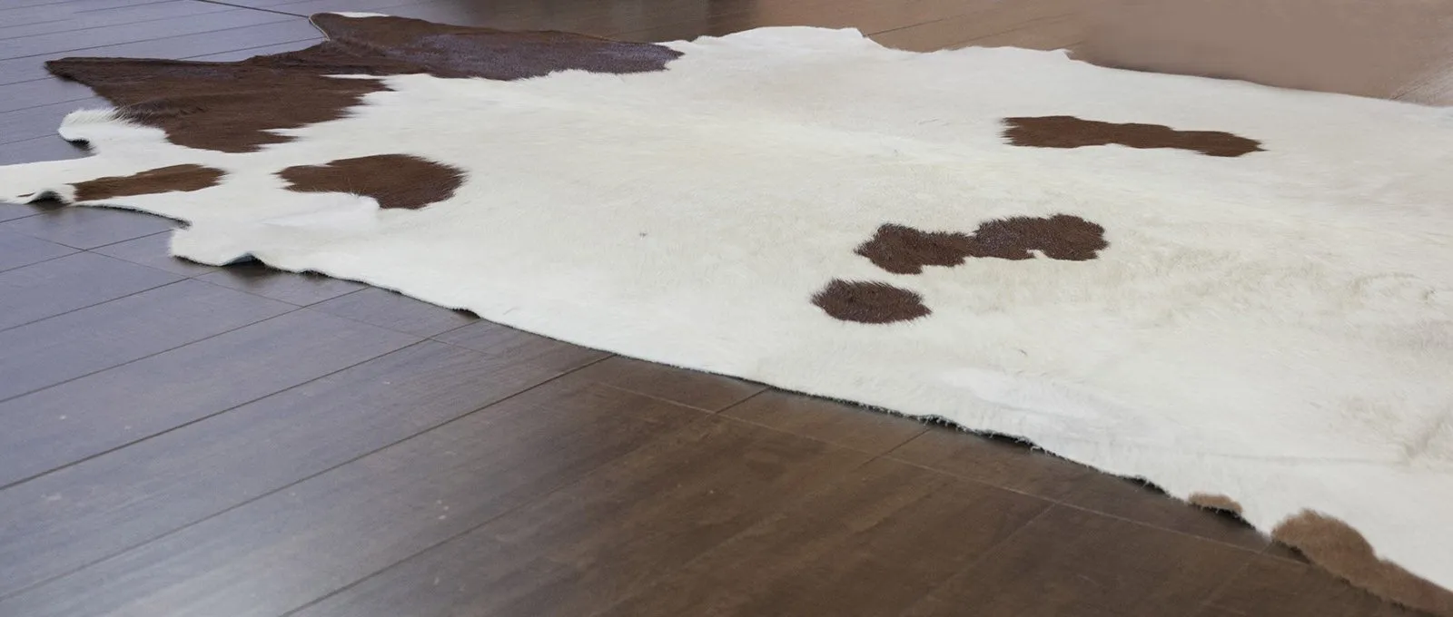 Brown and White X-Large Brazilian Cowhide Rug 7'4" H x 6'5"W #4175 by Hudson Hides