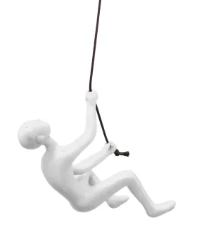 Climbing Man Home Decor Classic Wall-Art Sculpture - WHITE