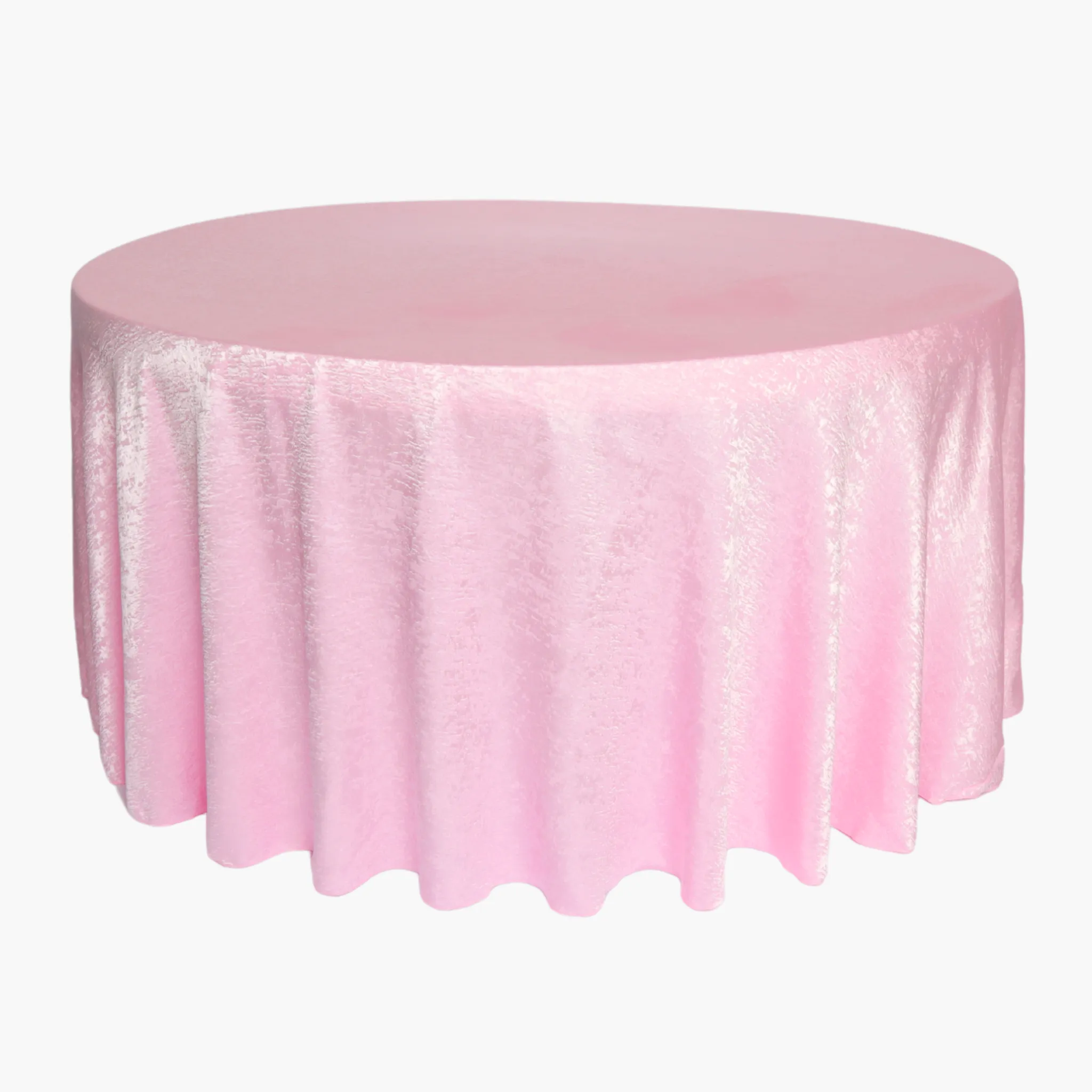 Crinkle Shimmer 132" Round Tablecloth - Pink