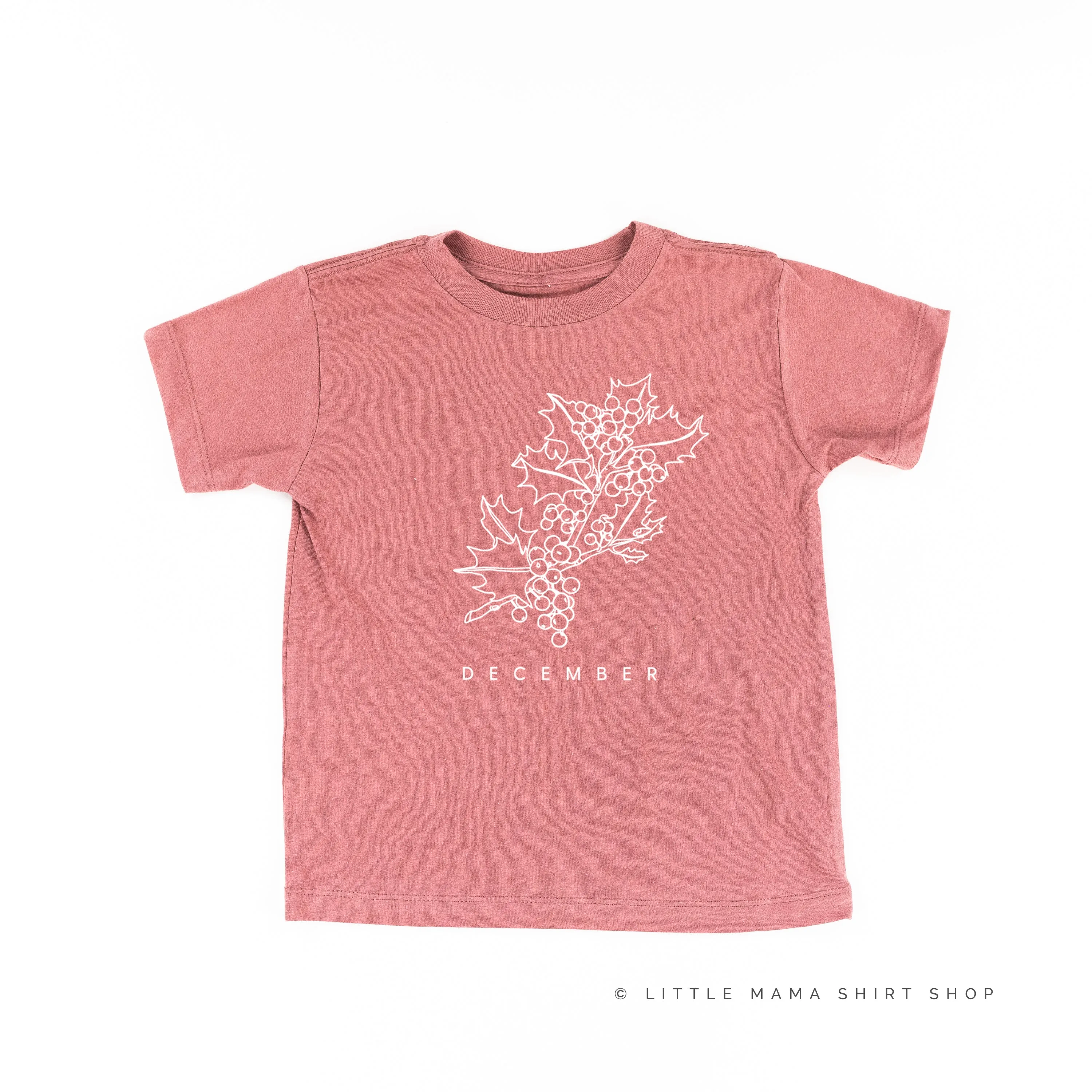 DECEMBER BIRTH FLOWER - Holly - Short Sleeve Child Shirt