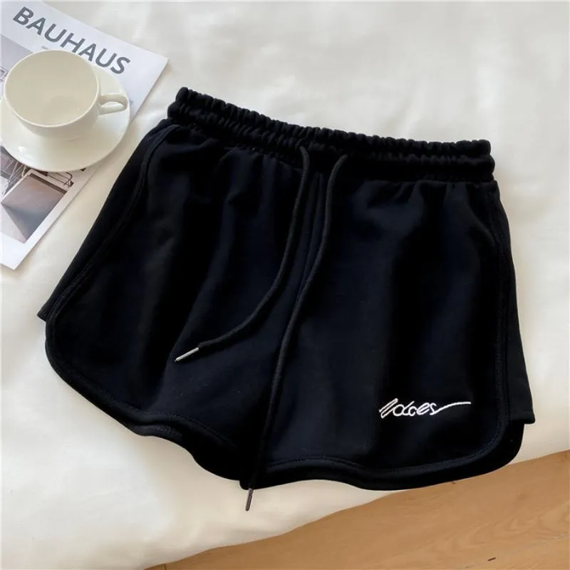 Embroidery High-Waisted Worn Outside Casual Loose Fit Sports Wide-Leg Fish Scales Shorts