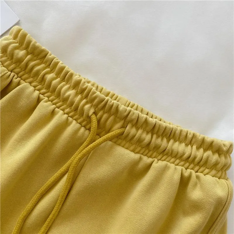 Embroidery High-Waisted Worn Outside Casual Loose Fit Sports Wide-Leg Fish Scales Shorts