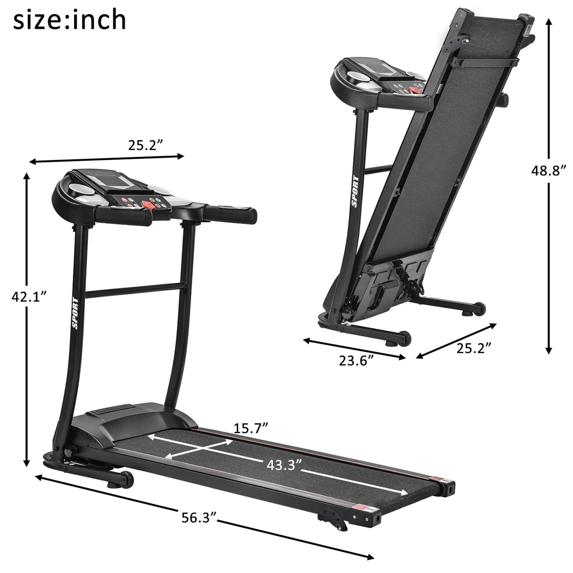 Folding Electric Treadmill Motorized Running Machine