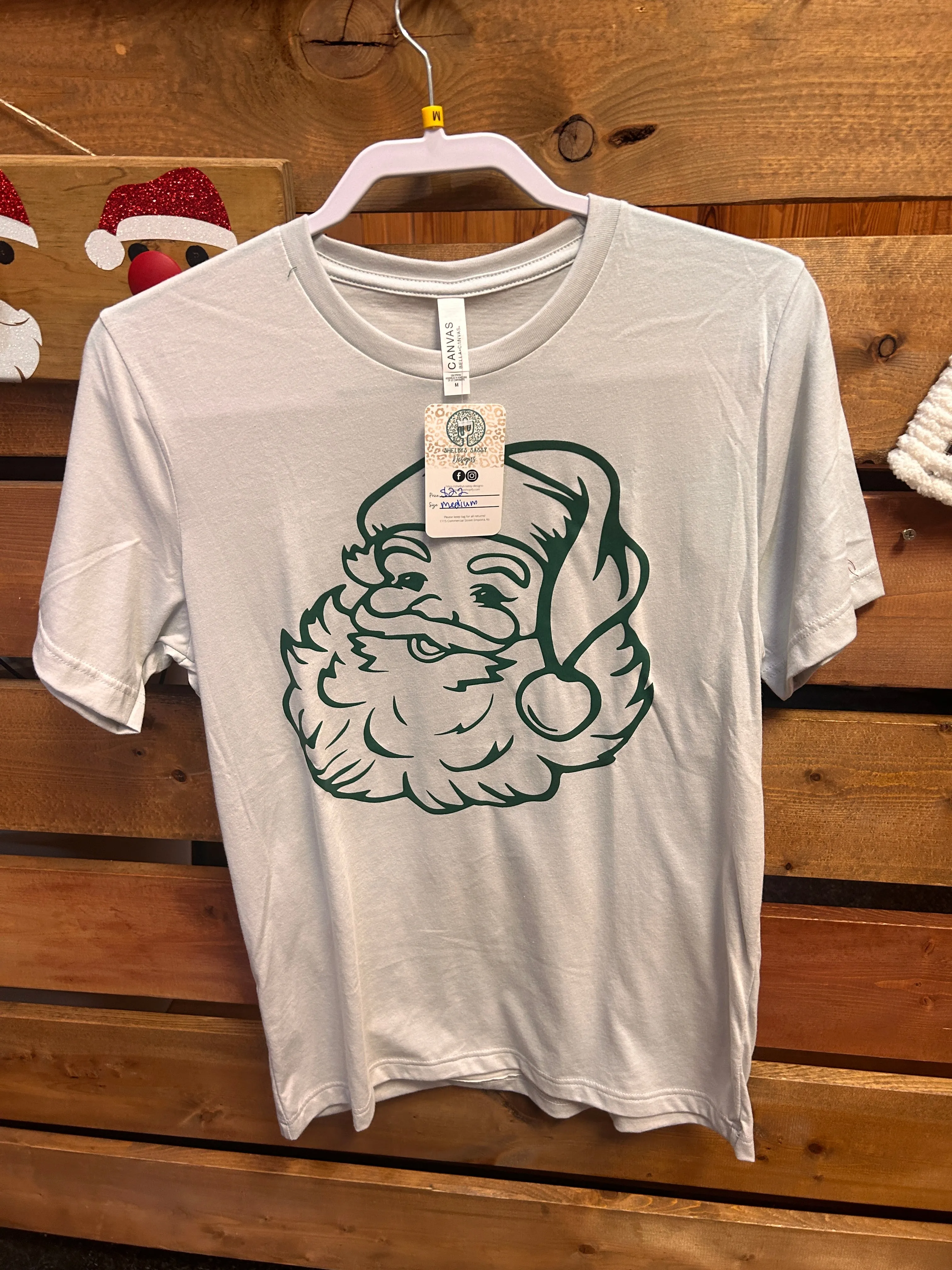 Green Santa Face