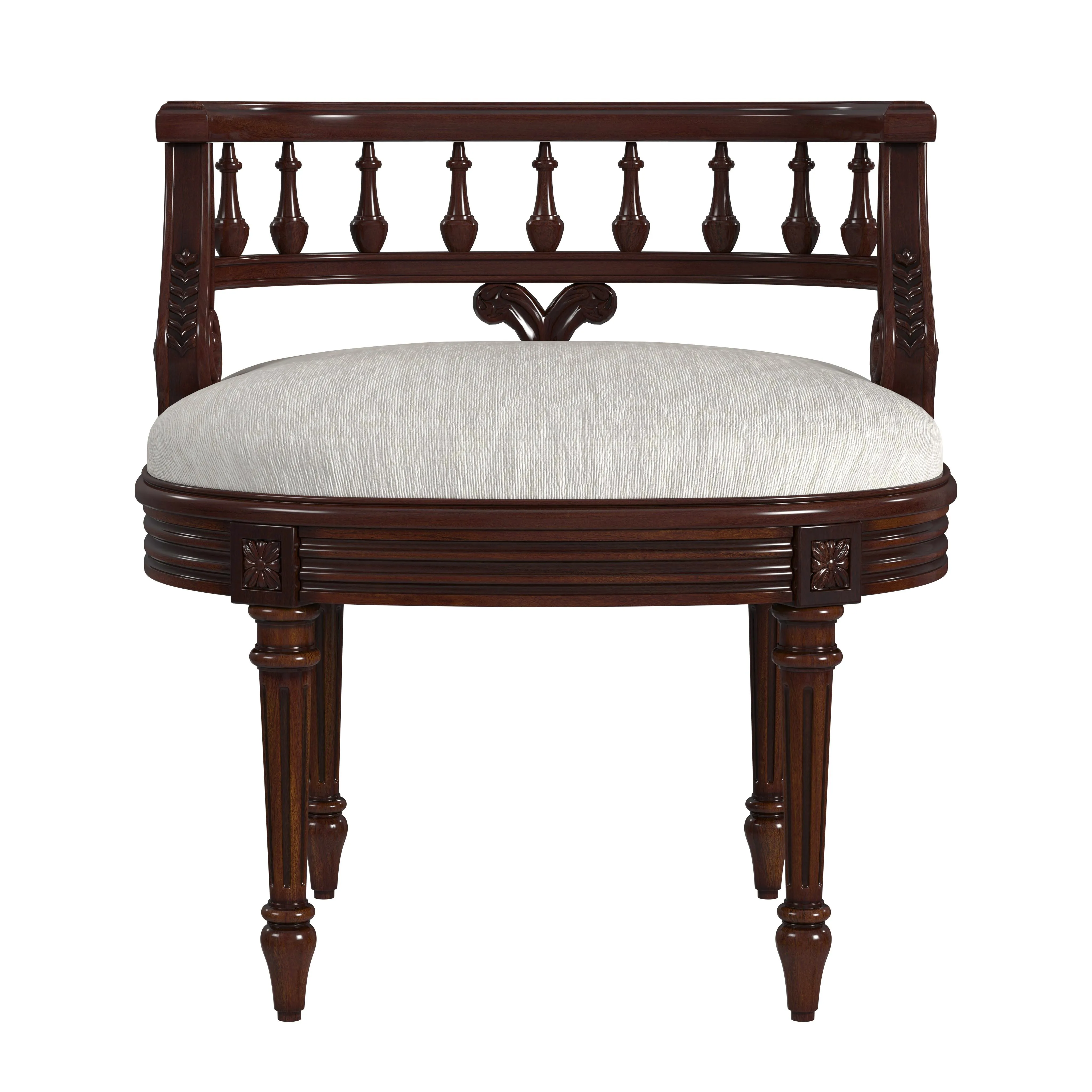 Hathaway Upholstered 22.5"W Vanity Seat in Dark Brown  1218024