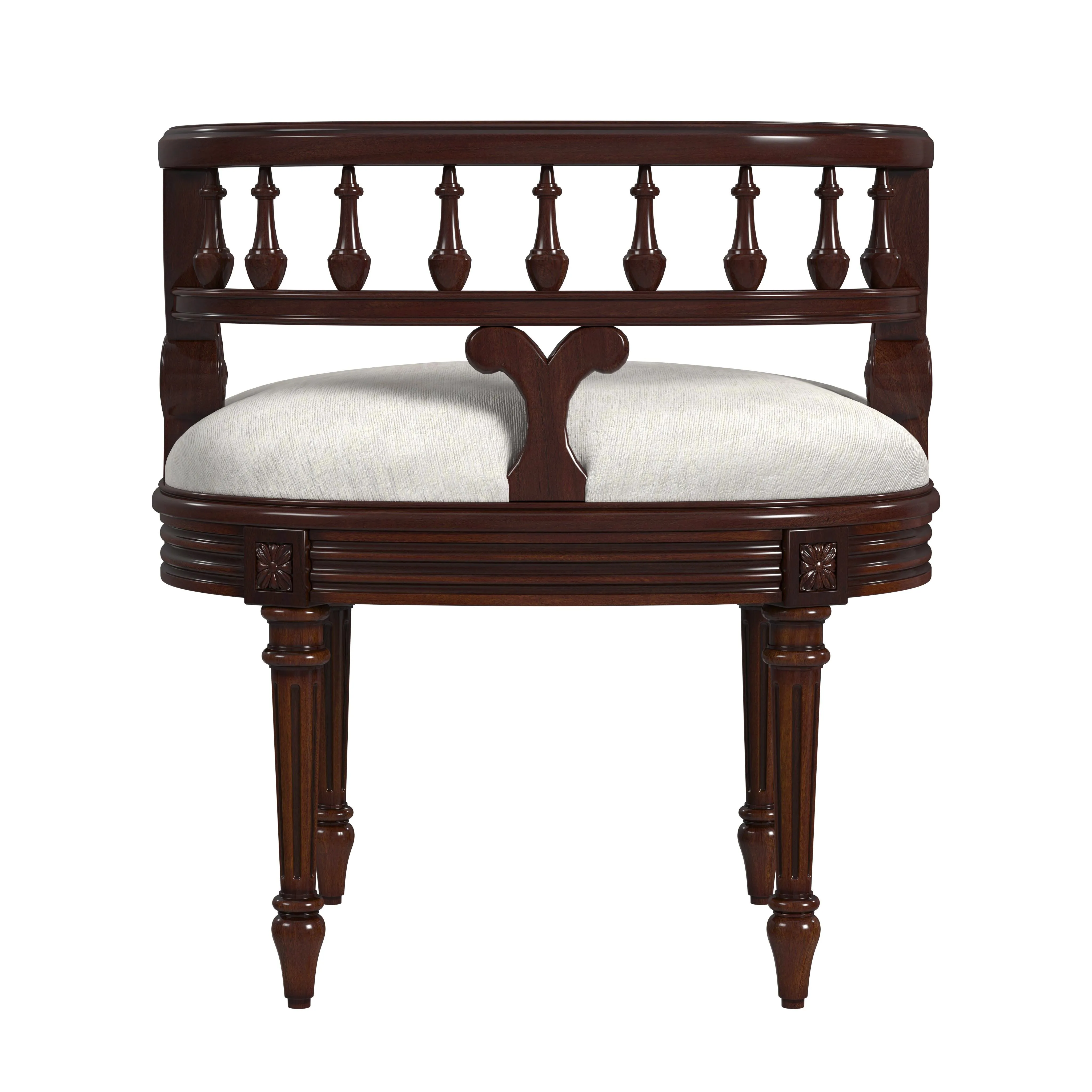 Hathaway Upholstered 22.5"W Vanity Seat in Dark Brown  1218024