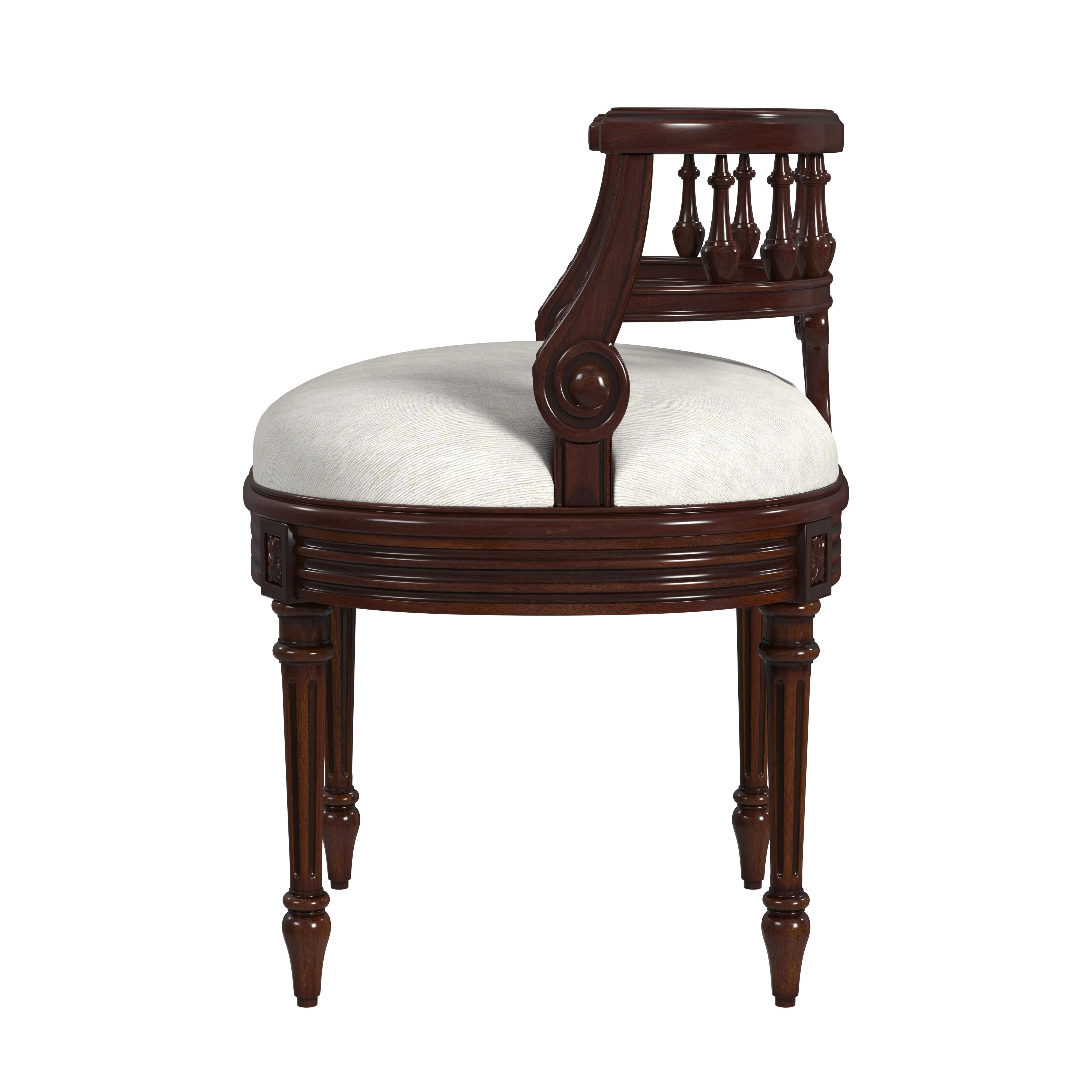 Hathaway Upholstered 22.5"W Vanity Seat in Dark Brown  1218024