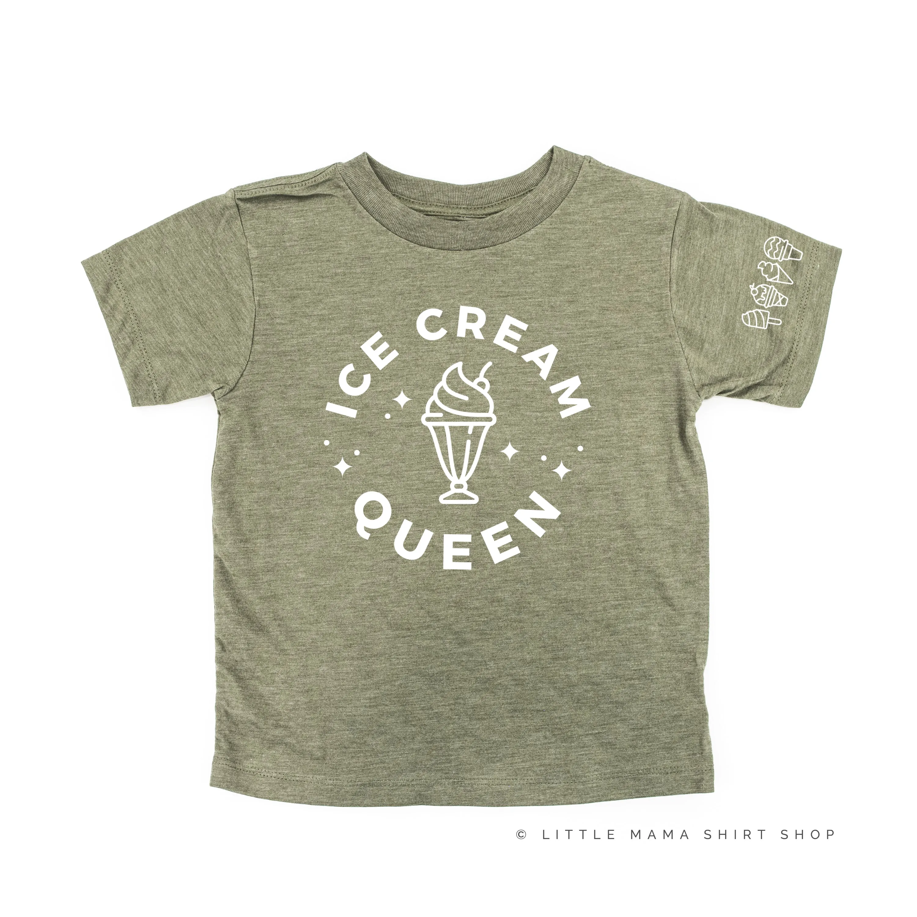 Ice Cream Queen - (Full Size) - Ice Cream Sleeve Detail - Short Sleeve Child Shirt