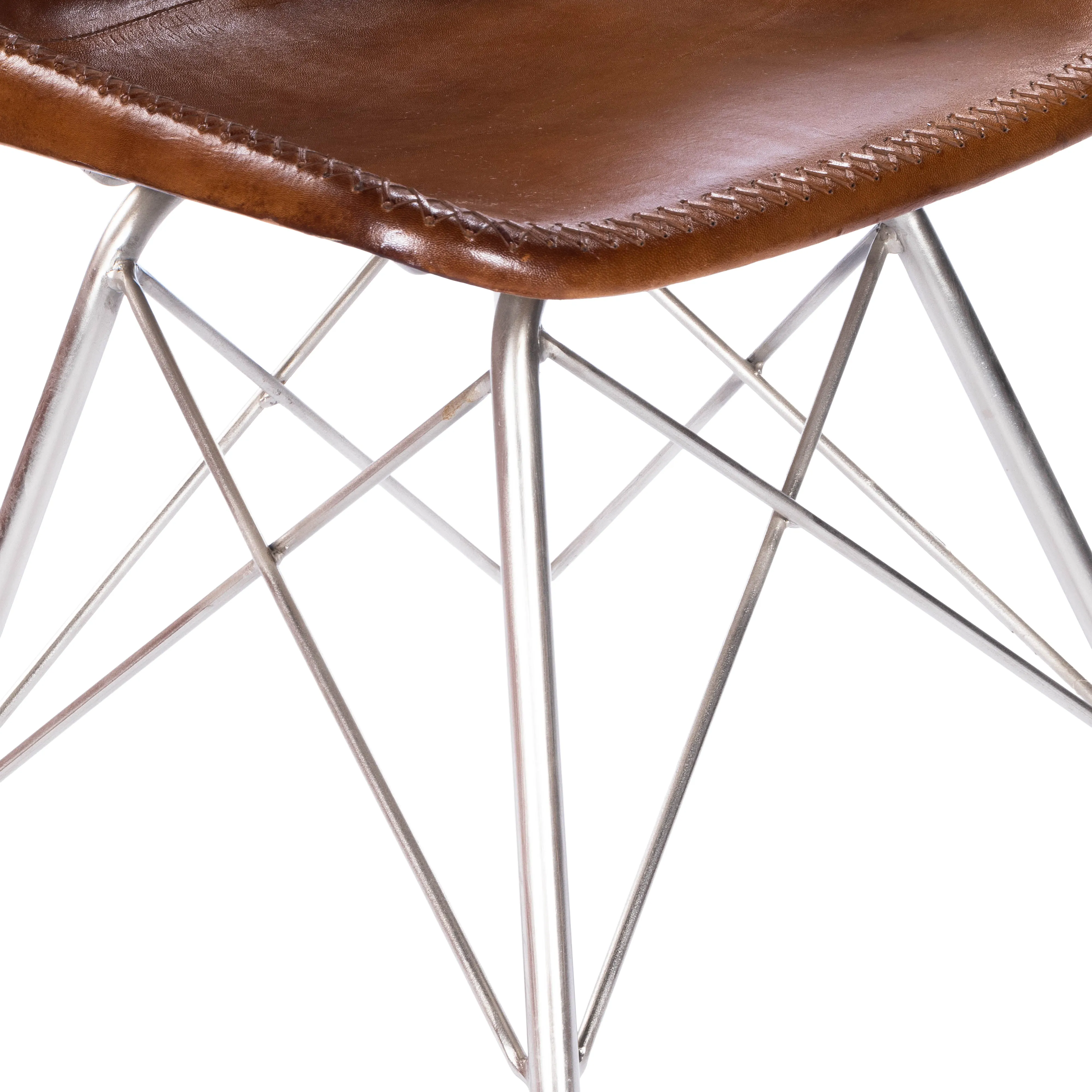 Inland Light Leather Side Chair in Medium Brown  3673220