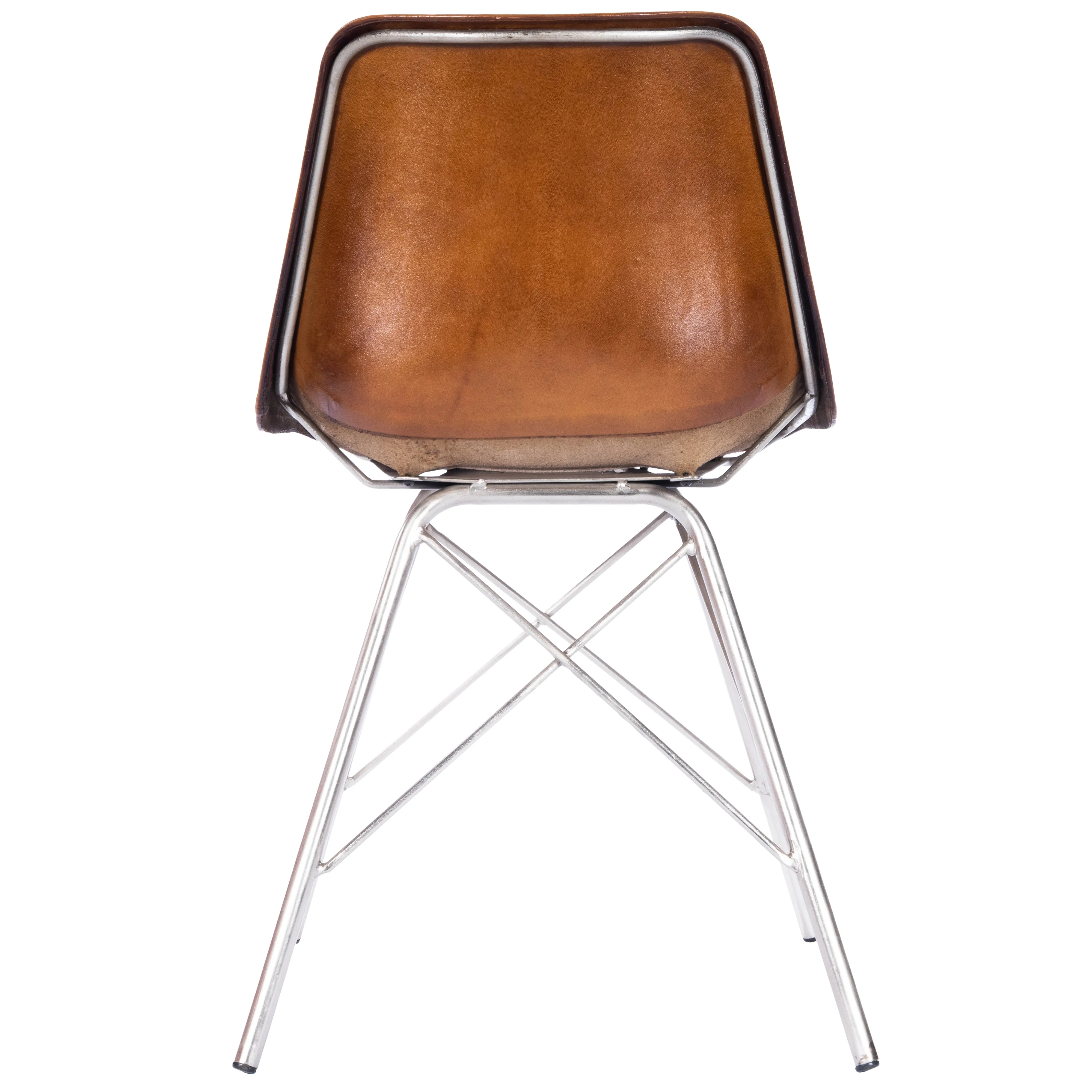 Inland Light Leather Side Chair in Medium Brown  3673220