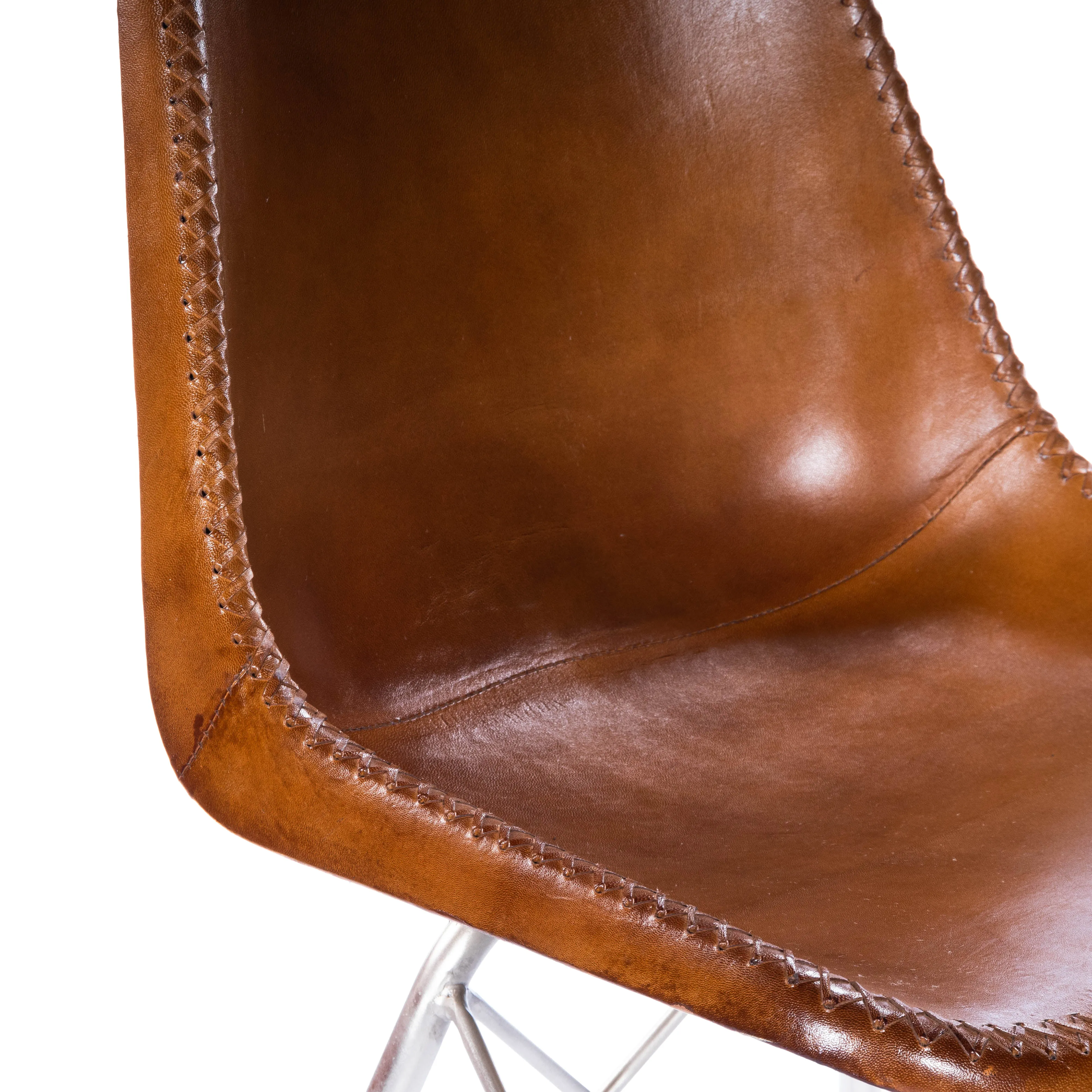 Inland Light Leather Side Chair in Medium Brown  3673220