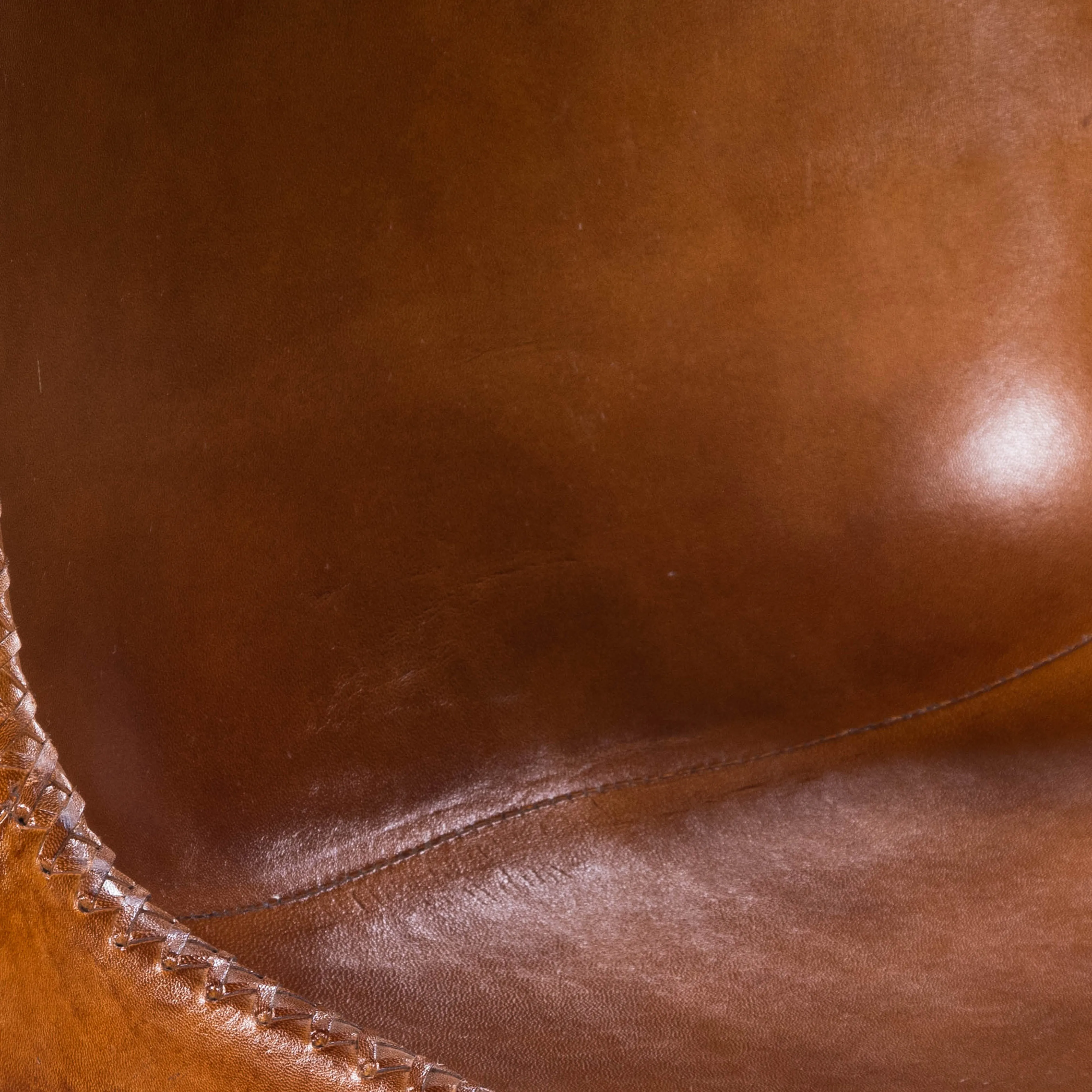 Inland Light Leather Side Chair in Medium Brown  3673220