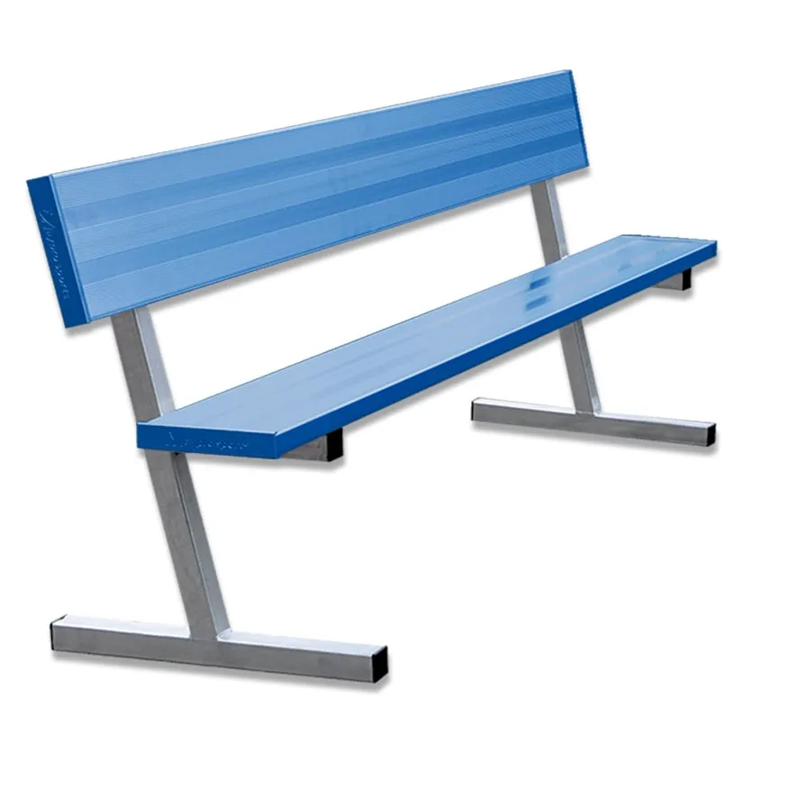 Jaypro Player Bench with Seat Back - 7-1/2 ft. - Portable (Powder Coated)