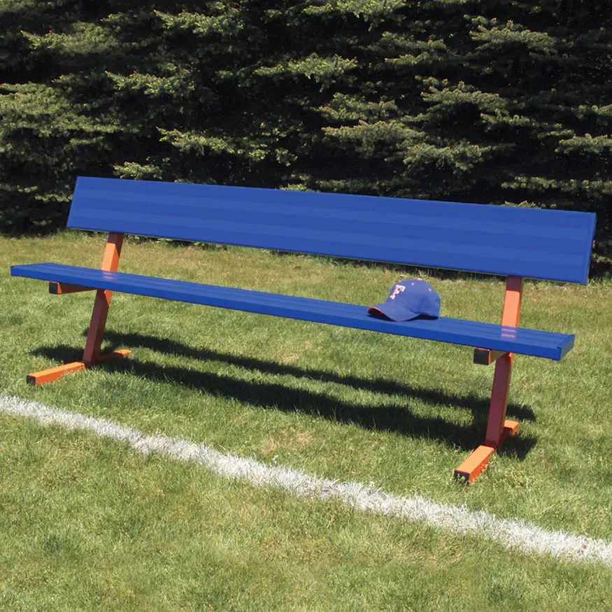 Jaypro Player Bench with Seat Back - 7-1/2 ft. - Portable (Powder Coated)
