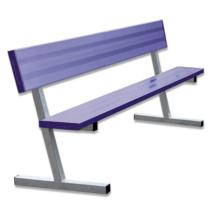 Jaypro Player Bench with Seat Back - 7-1/2 ft. - Portable (Powder Coated)