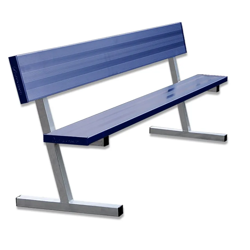 Jaypro Player Bench with Seat Back - 7-1/2 ft. - Portable (Powder Coated)
