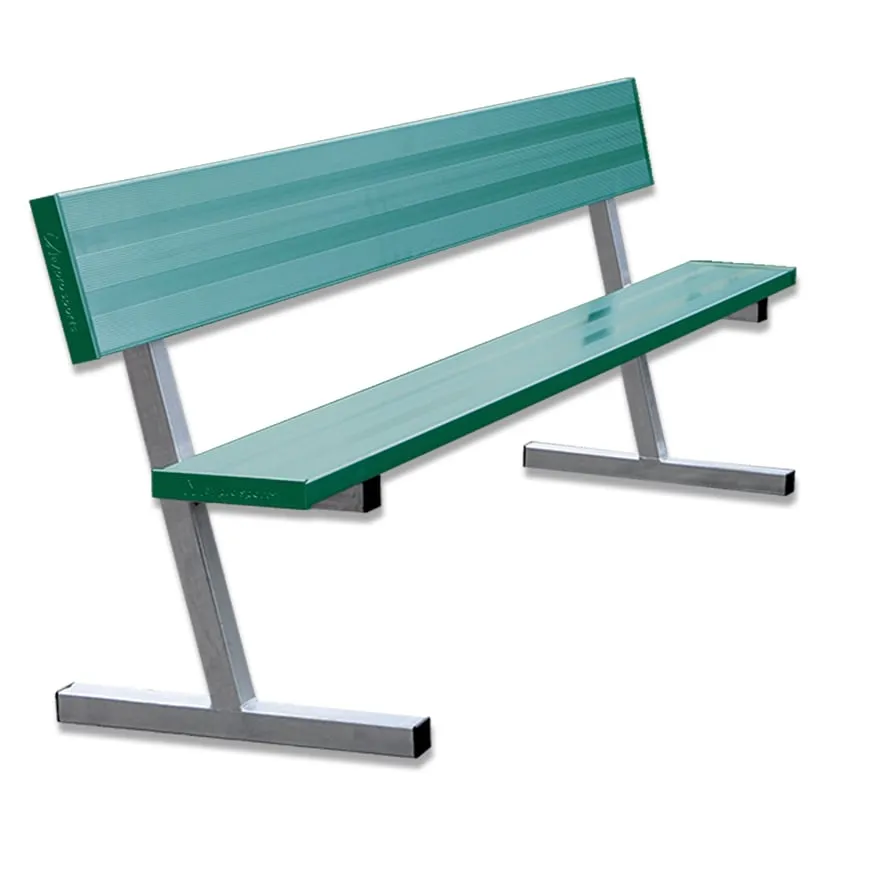 Jaypro Player Bench with Seat Back - 7-1/2 ft. - Portable (Powder Coated)