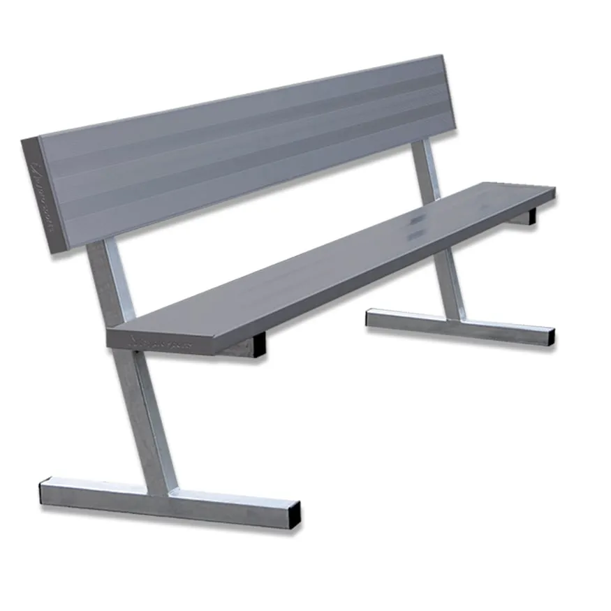 Jaypro Player Bench with Seat Back - 7-1/2 ft. - Portable (Powder Coated)