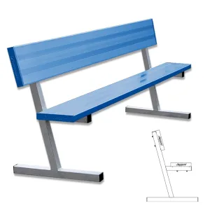 Jaypro Player Bench with Seat Back - 7-1/2 ft. - Portable (Powder Coated)
