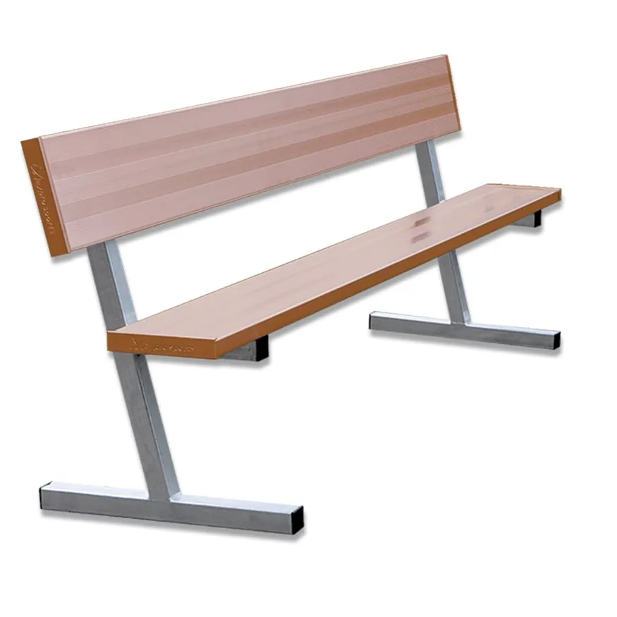 Jaypro Player Bench with Seat Back - 7-1/2 ft. - Portable (Powder Coated)