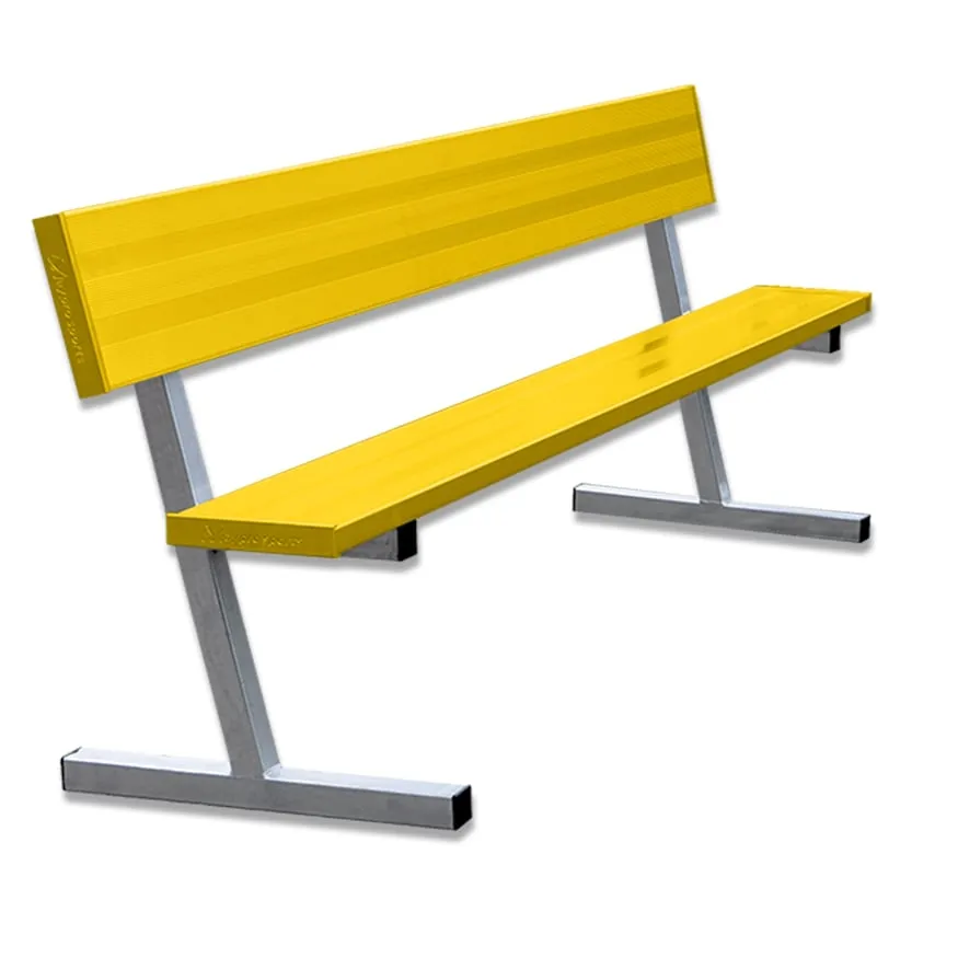 Jaypro Player Bench with Seat Back - 7-1/2 ft. - Portable (Powder Coated)