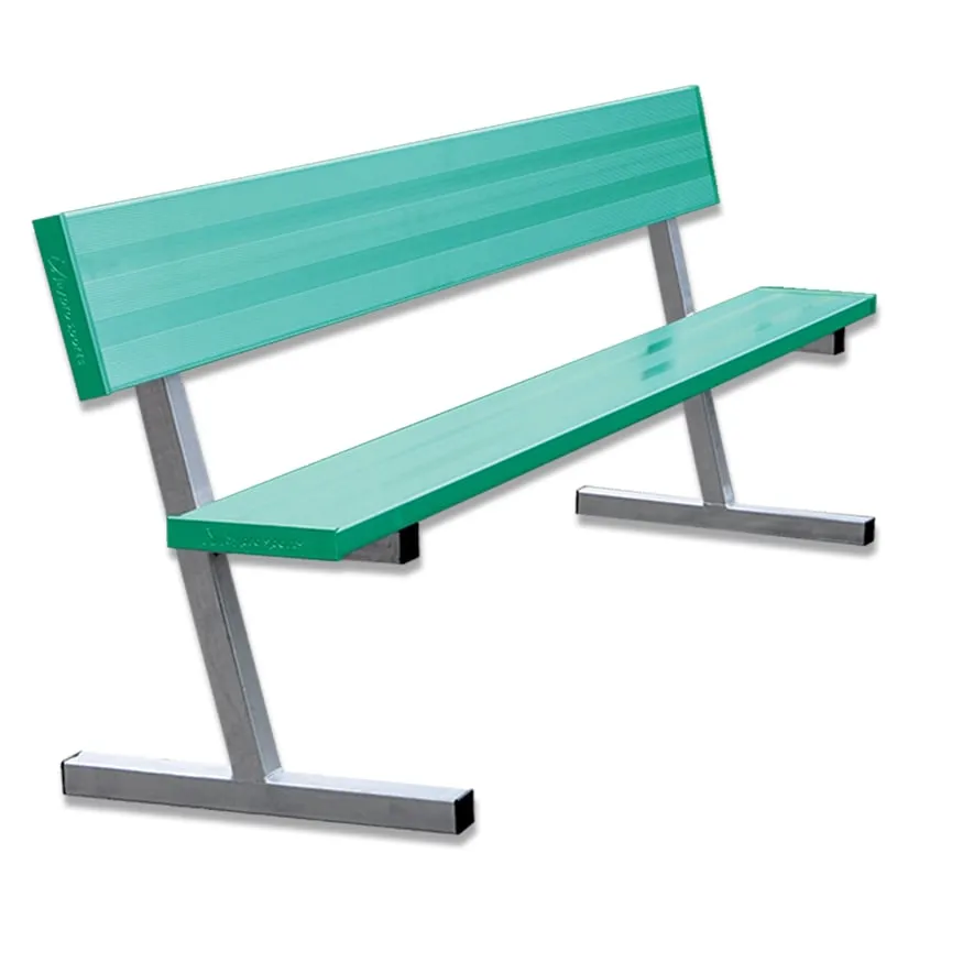 Jaypro Player Bench with Seat Back - 7-1/2 ft. - Portable (Powder Coated)