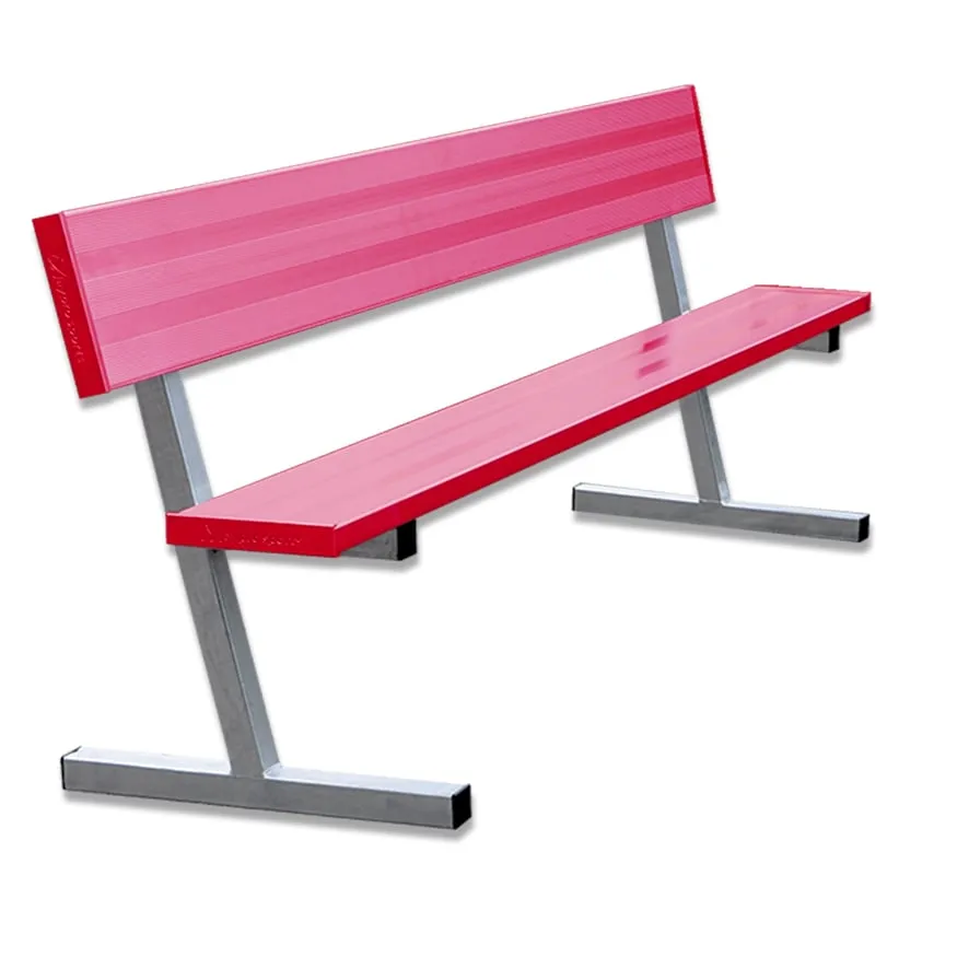 Jaypro Player Bench with Seat Back - 7-1/2 ft. - Portable (Powder Coated)