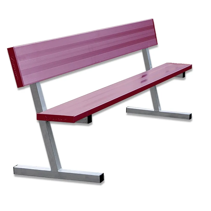 Jaypro Player Bench with Seat Back - 7-1/2 ft. - Portable (Powder Coated)