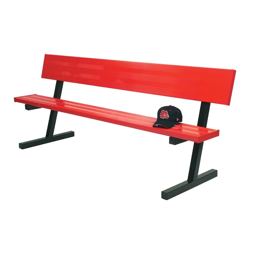Jaypro Player Bench with Seat Back - 7-1/2 ft. - Portable (Powder Coated)
