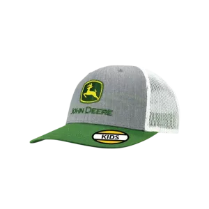 John Deere Kid's Mesh Trucker Green Grey White Cap
