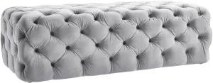 KAYLEE JUMBO GREY VELVET OTTOMAN