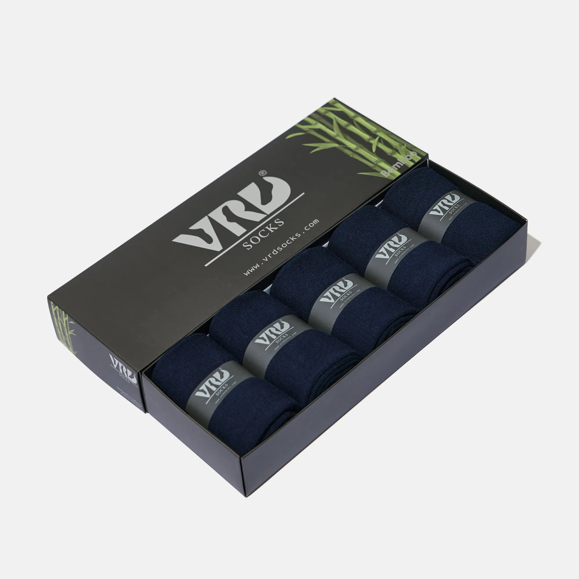 Men's Bamboo Dress Socks • Solid Pack of 1/3/5 Pairs • Blue Navy
