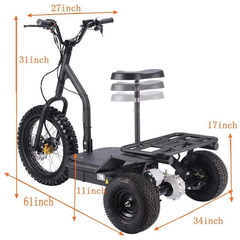 MotoTec Seated Electric Trike 48V 1200W