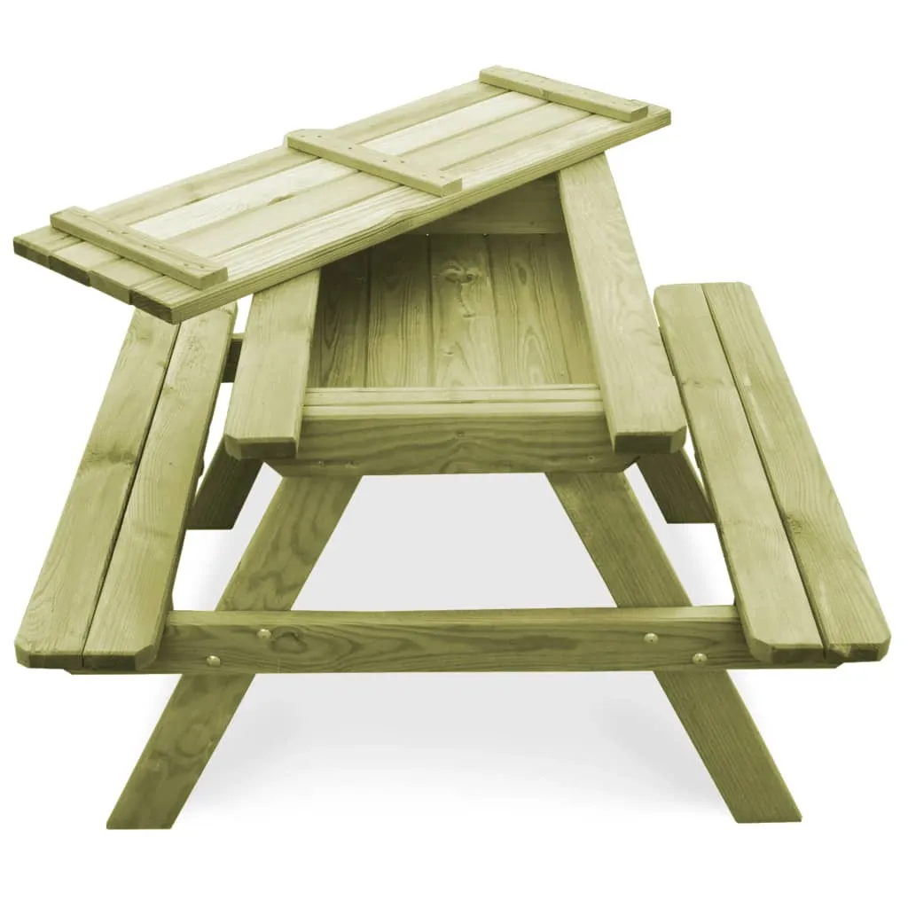 Picnic Table with Benches 90x90x58 cm Impregnated Pinewood