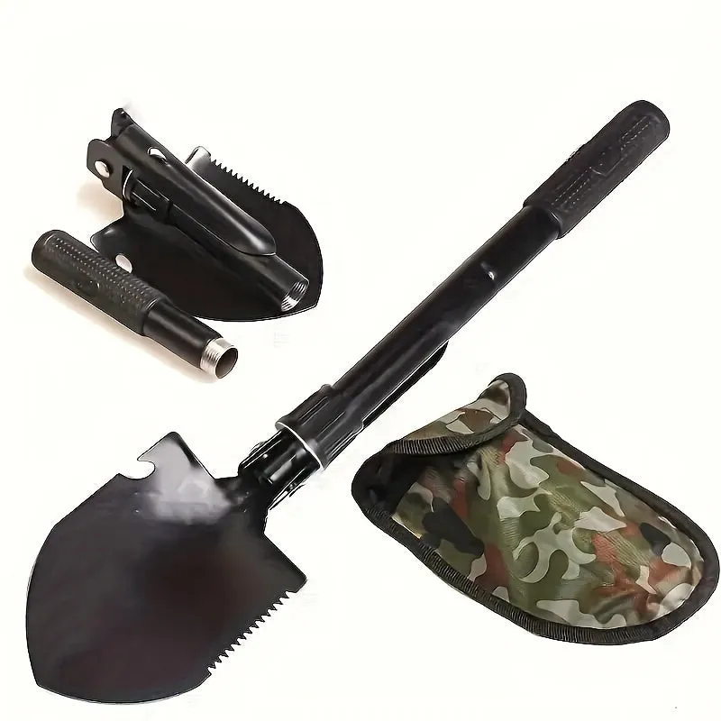 Portable 4in1 Folding Shovel Ideal for Outdoor Adventures